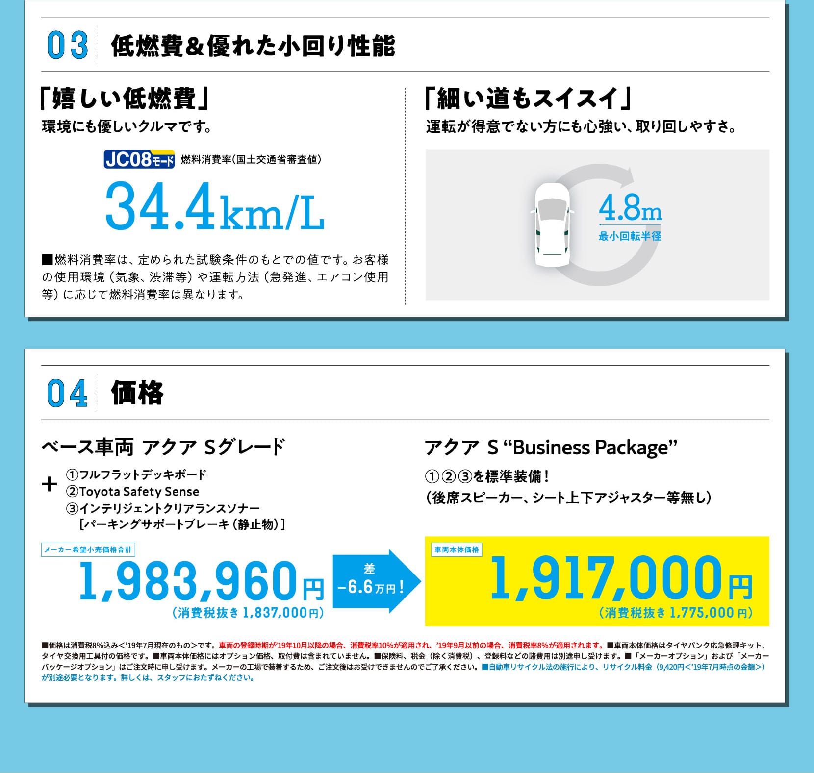 【'19 7月~】アクア特別仕様車 S