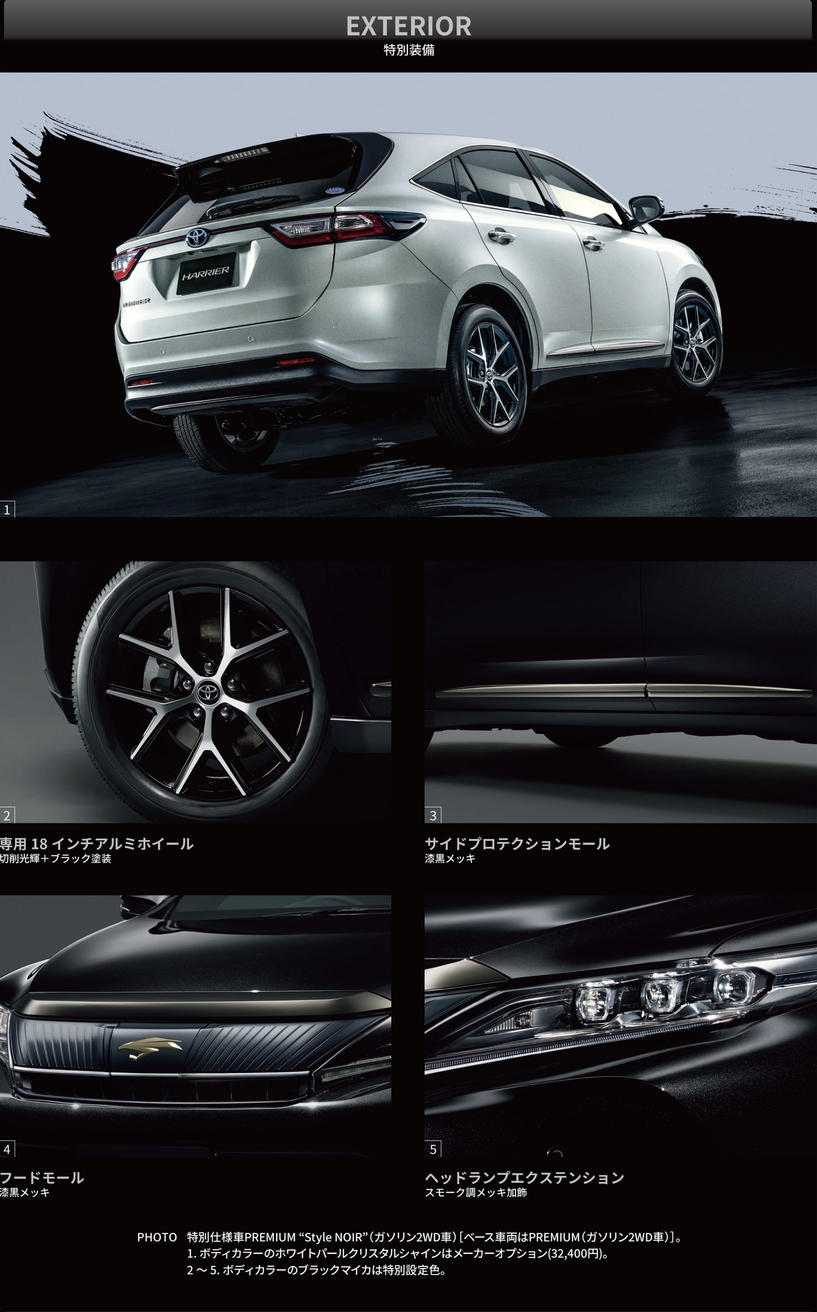 '19年7月~ 新車 ハリアー 特別仕様車 Style NOIR EXTERIOR