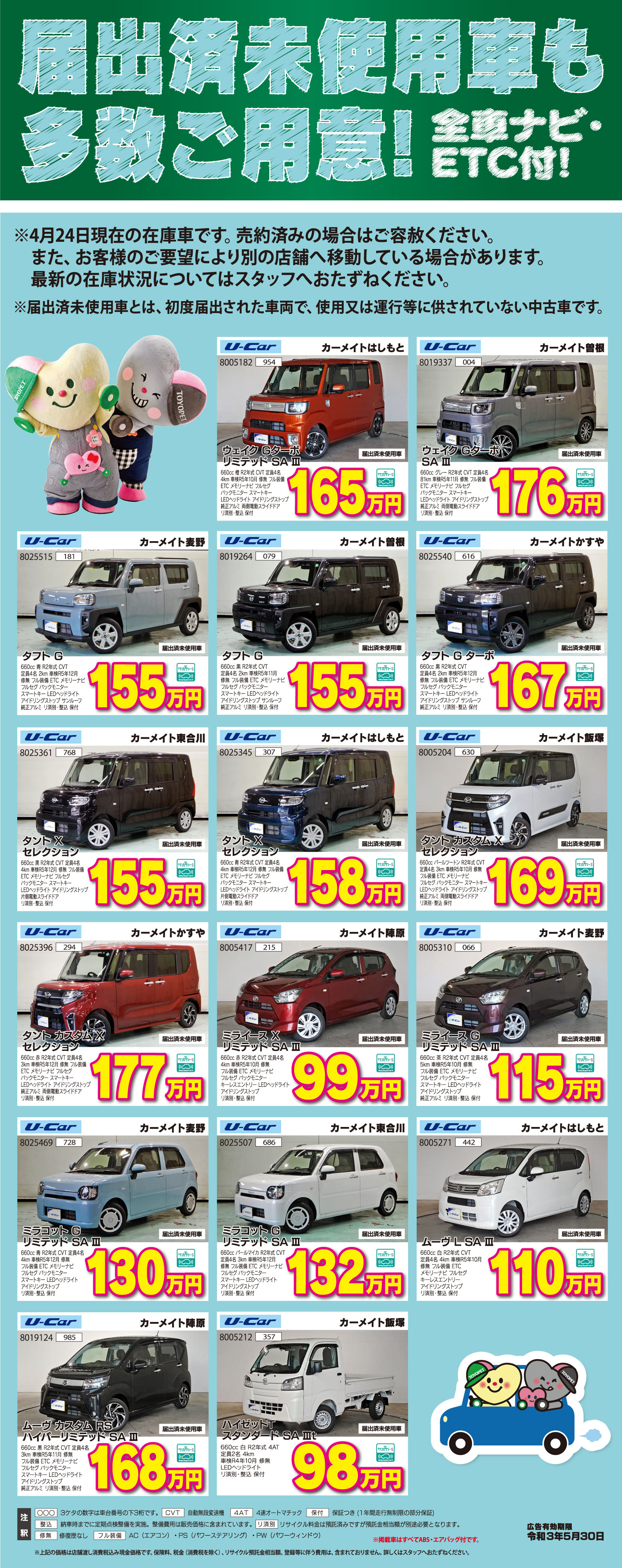 届出済未使用車