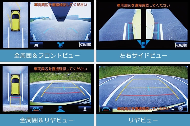 新車 シエンタ 上空から車両を見下ろしたような映像を表示
