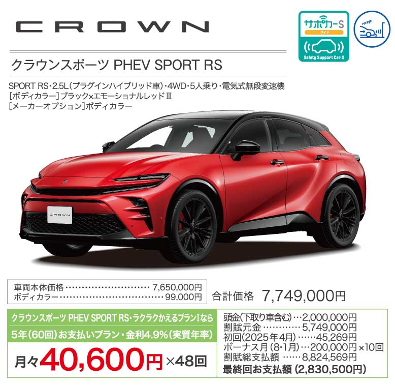 クラウンスポーツPHEV SPORT RS