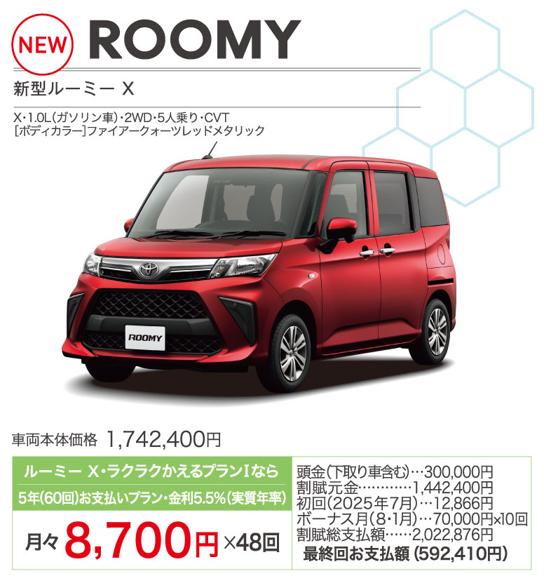 新型ルーミー X