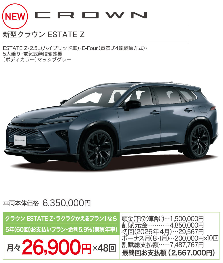 新型クラウンESTATE Z