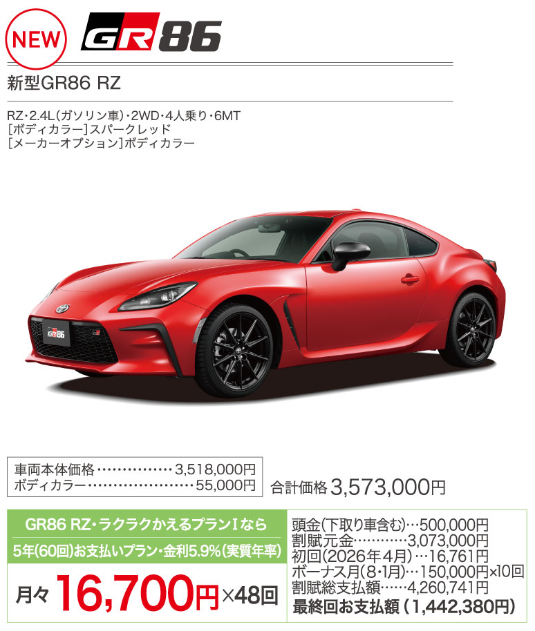 新型GR86 RZ