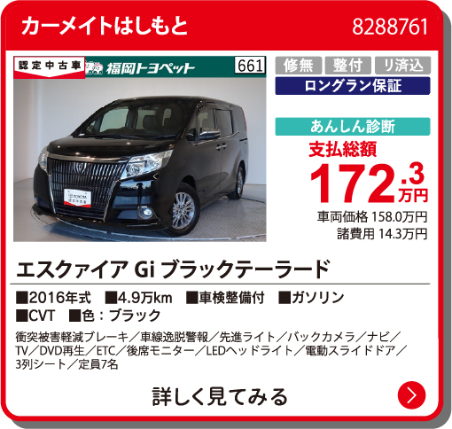 カーメイトはしもと ｴｽｸｧｲｱ GIﾌﾞﾗｯｸﾃｰﾗｰﾄﾞ 172.3万円