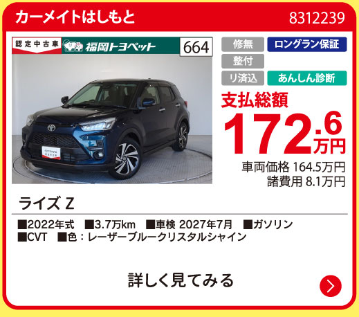 カーメイトはしもと ライズ Z 172.6万円