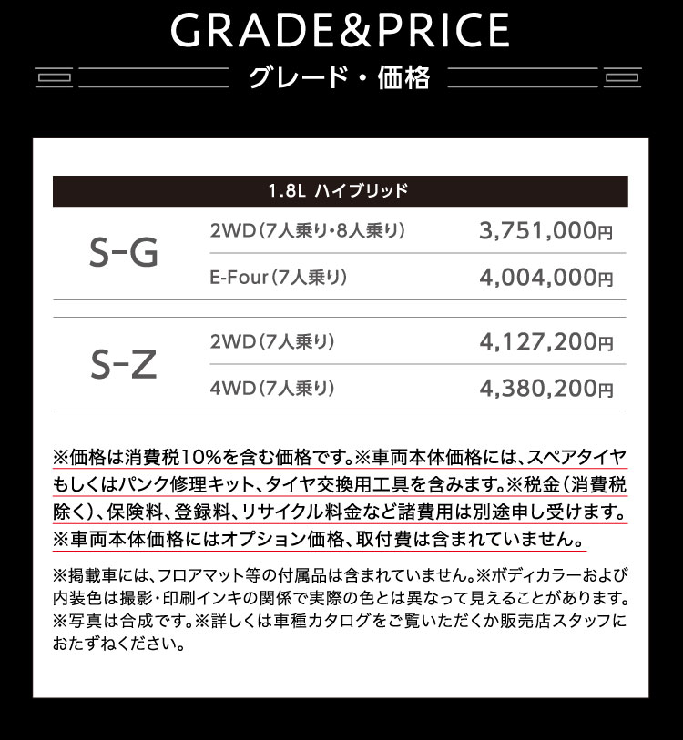 GRADE&PRICE グレード・価格